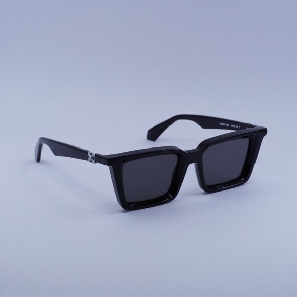 Off-White OERI13U DALTON 1007 Sunglasses Shiny Black Square Frame, Grey Lenses - Picture 4 of 9